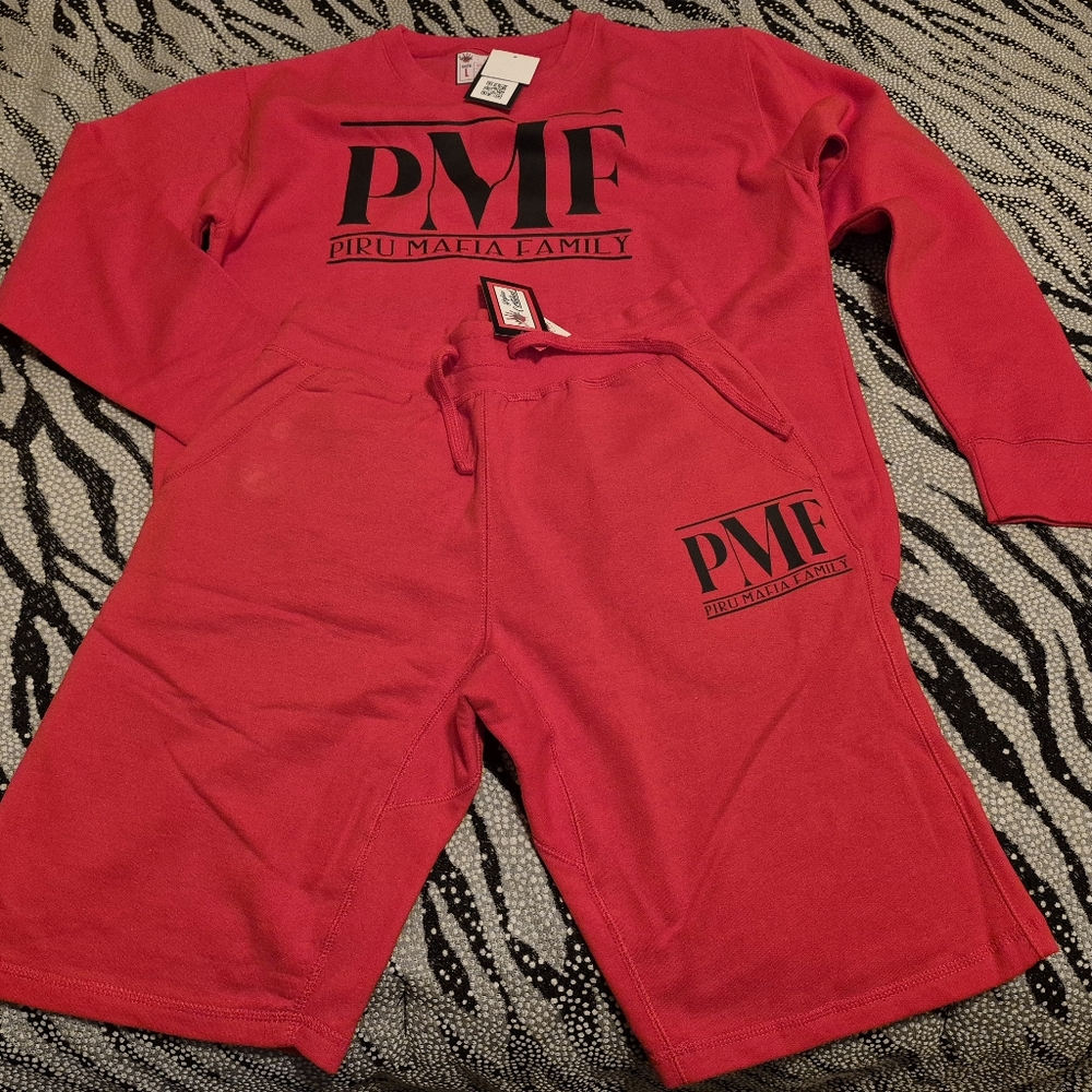 Piru Mafia Family PMF Sweatshirt and Shorts Set